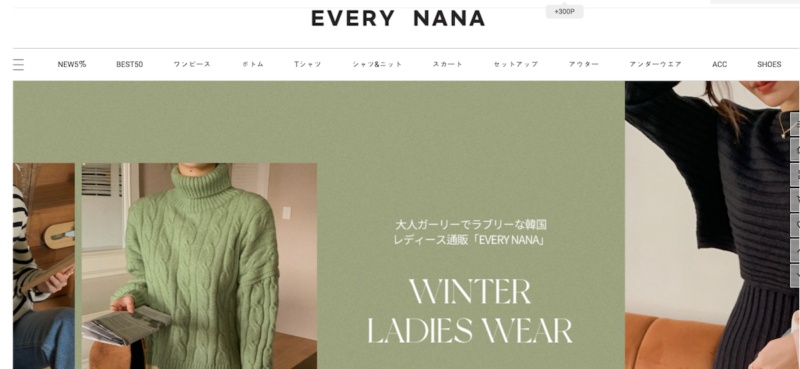 EVERYNANAの公式サイトの画像